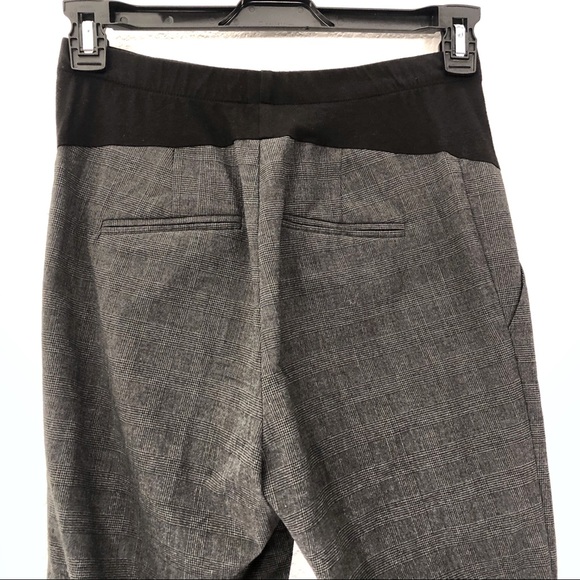 Motherhood Maternity Petite Check Plaid Pull On Work Career Dress Pants Slacks - Picture 4 of 8